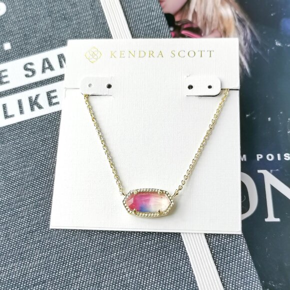 Kendra Scott - Elisa Gold/Silver Pendant Necklace in Red Illusion